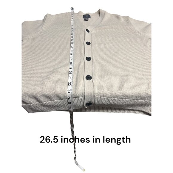 Grandpa core H&M Beige Button-Up Cardigan Sweater  Medium  V-Neck - Picture 5 of 5